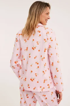 Pyjamasskjorte i vevd bomull