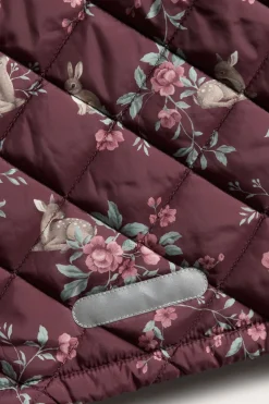 Quiltet jakke med blomstermønster