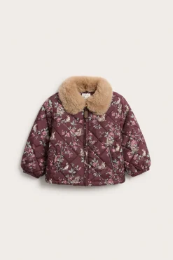 Quiltet jakke med blomstermønster