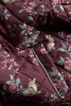 Quiltet jakke med blomstermønster