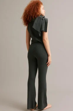 Ribbede bootcut-bukser
