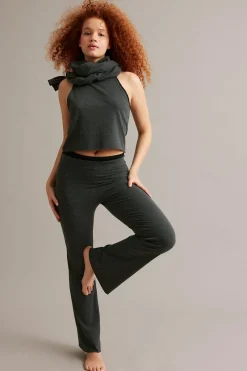 Ribbede bootcut-bukser