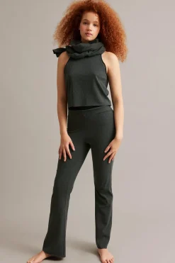 Ribbede bootcut-bukser