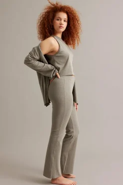Ribbede bootcut-bukser
