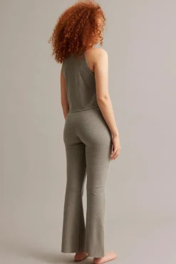 Ribbede bootcut-bukser