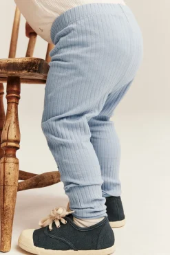 Ribbede leggings med applikasjon