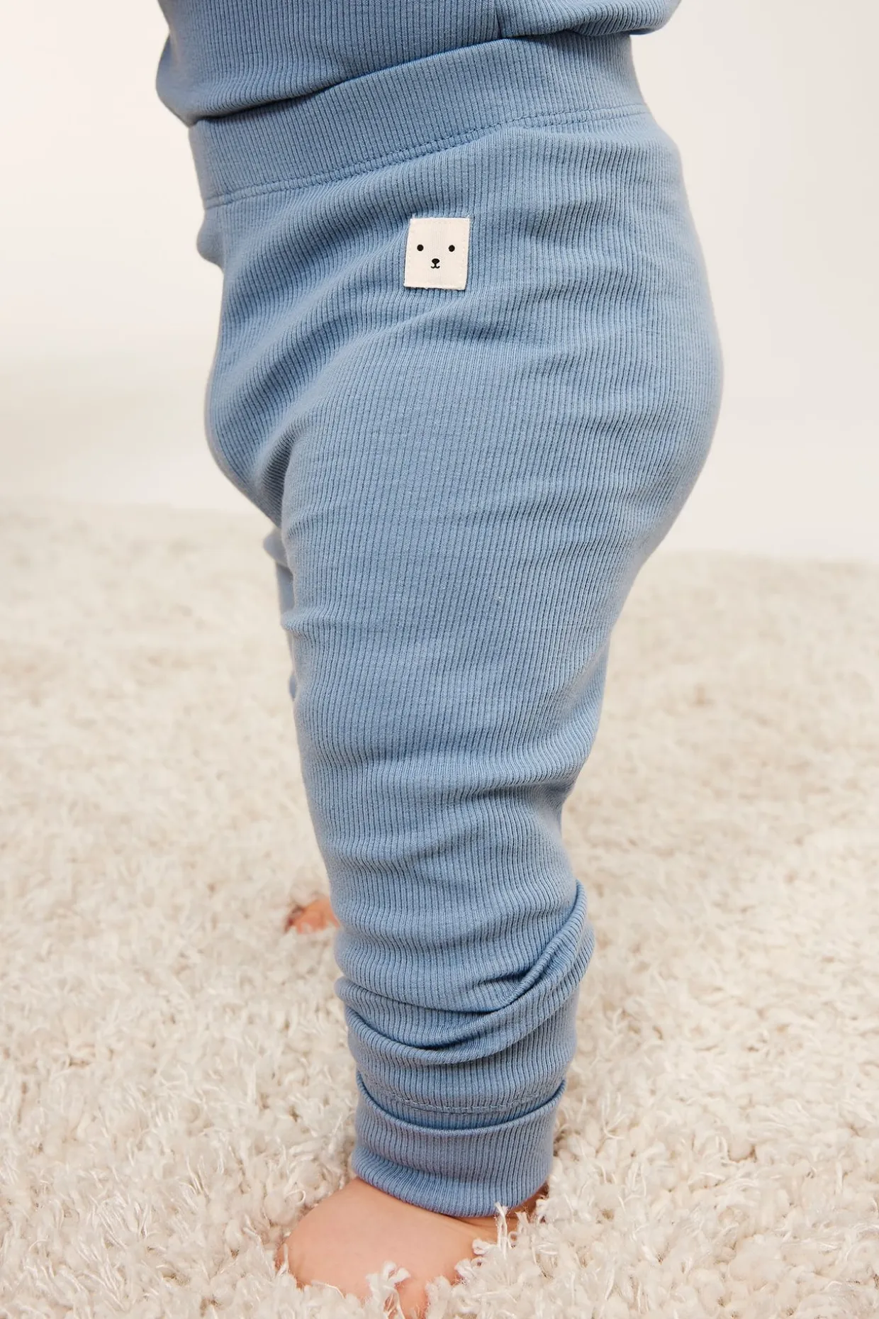 Ribbede leggings med justerbar lengde