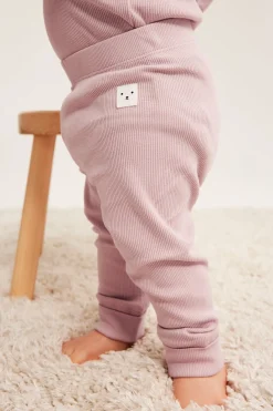 Ribbede leggings med justerbar lengde