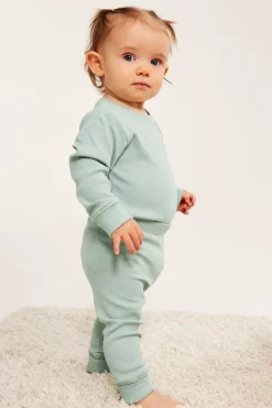Ribbede leggings med justerbar lengde
