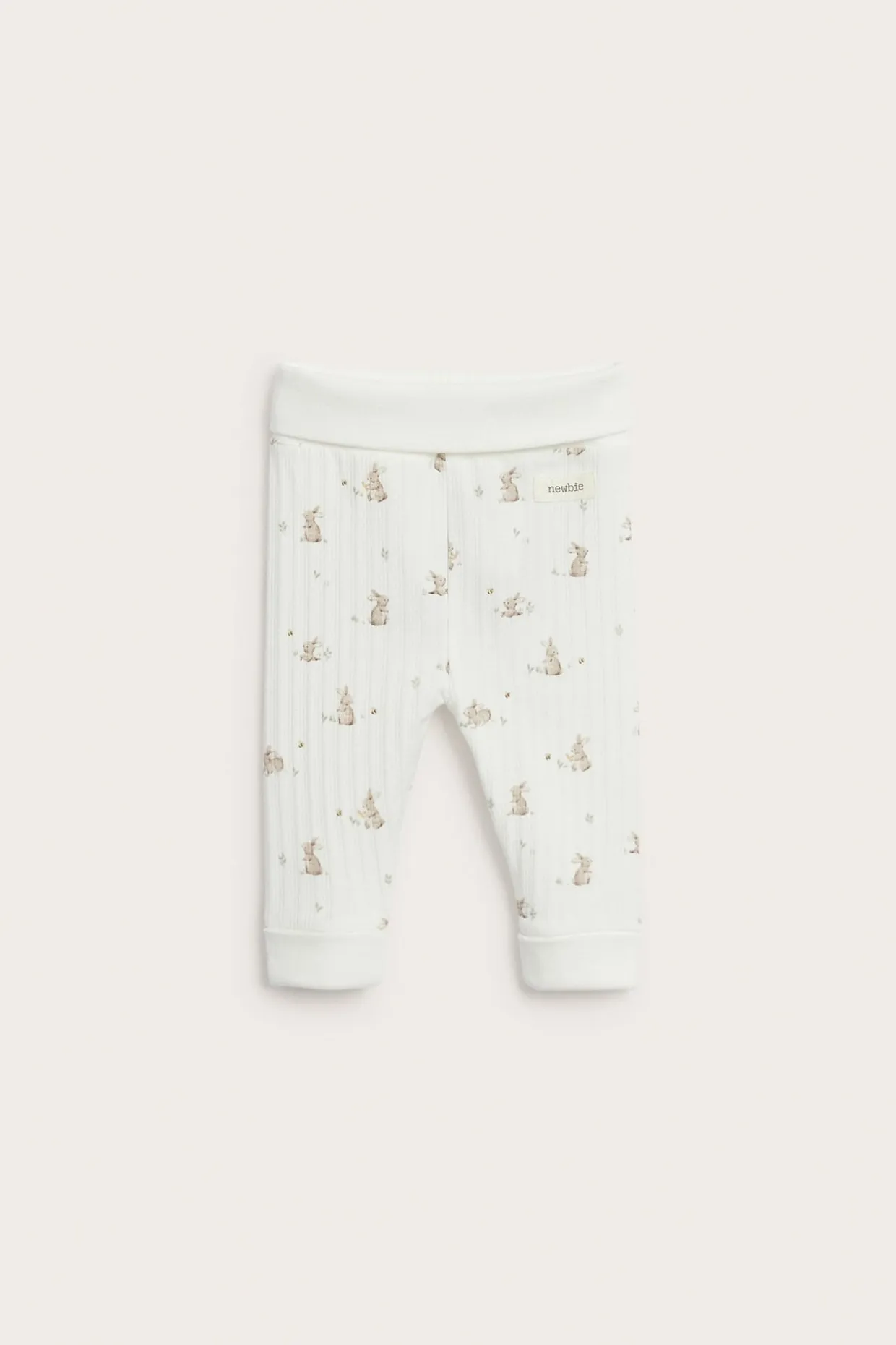 Ribbede leggings med kaniner