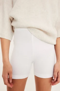 Ribbestrikkede sykkelshorts