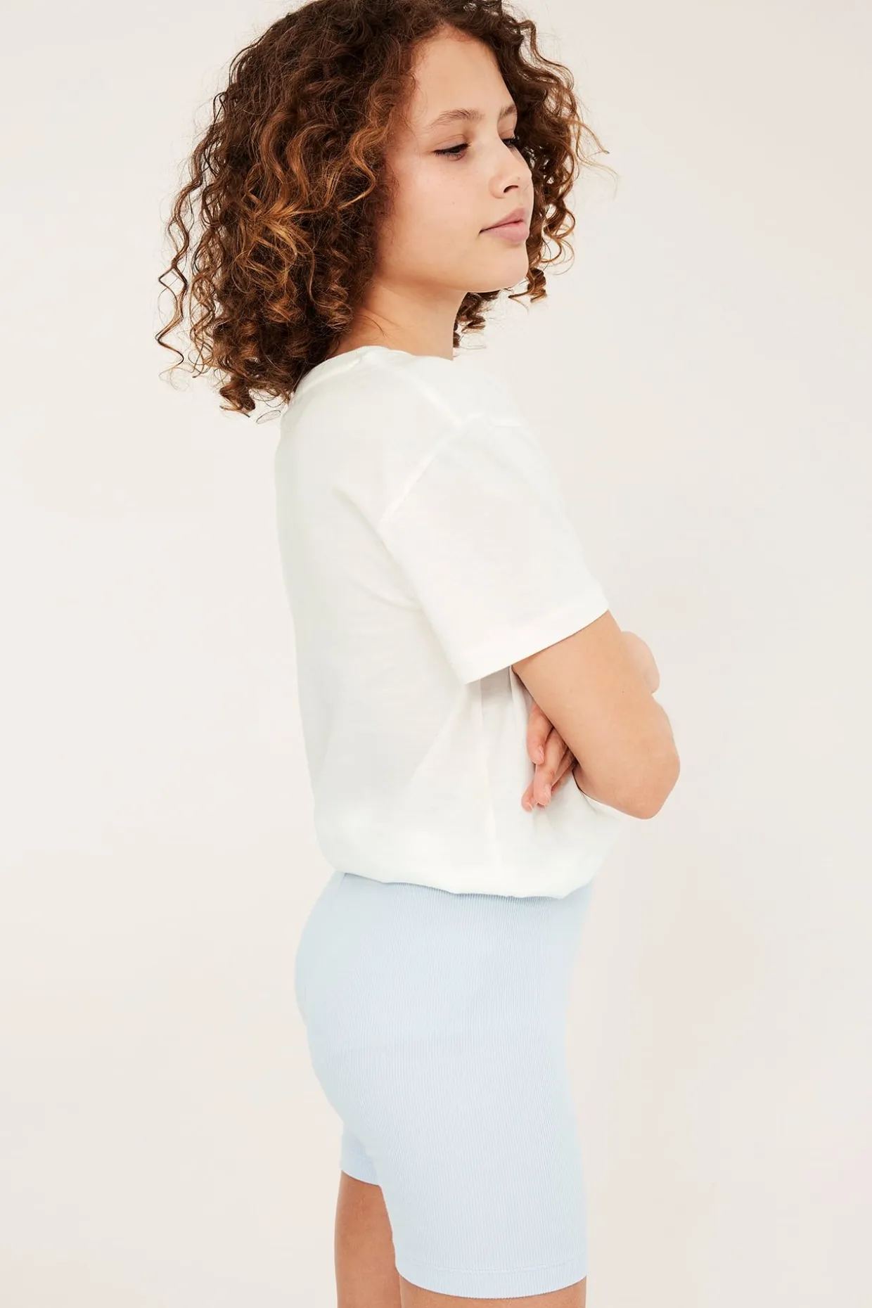 Ribbestrikkede sykkelshorts