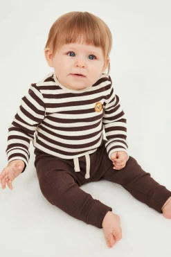 Ribbestrikket babyleggings