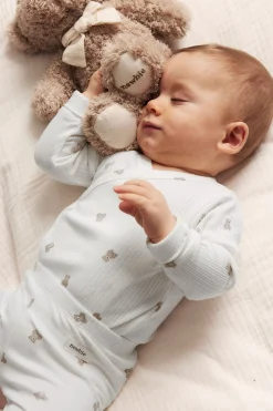 Ribbestrikket body med kosebamser