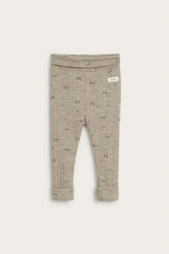 Ribbestrikket leggings i ull