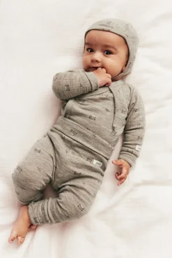 Ribbestrikket leggings i ull