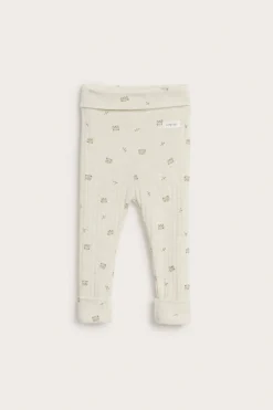 Ribbestrikket leggings i ull