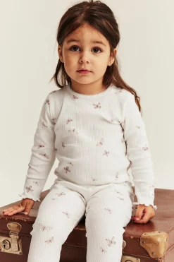 Ribbet sommerfuglmønstret body