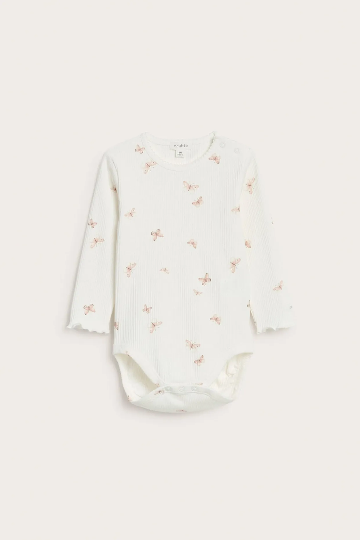 Ribbet sommerfuglmønstret body