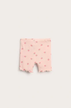 Ribbet sykkelshorts med jordbær