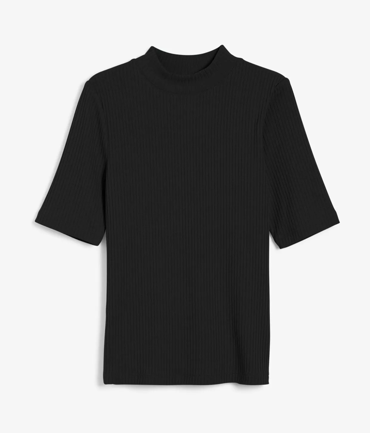 Ribbet topp med polokrage
