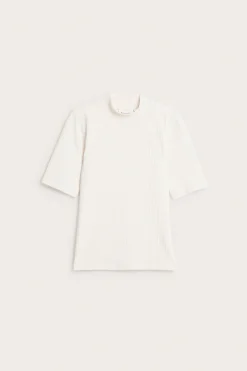Ribbet topp med polokrage
