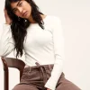 Ribbet topp | Offwhite | Dame | Kappahl