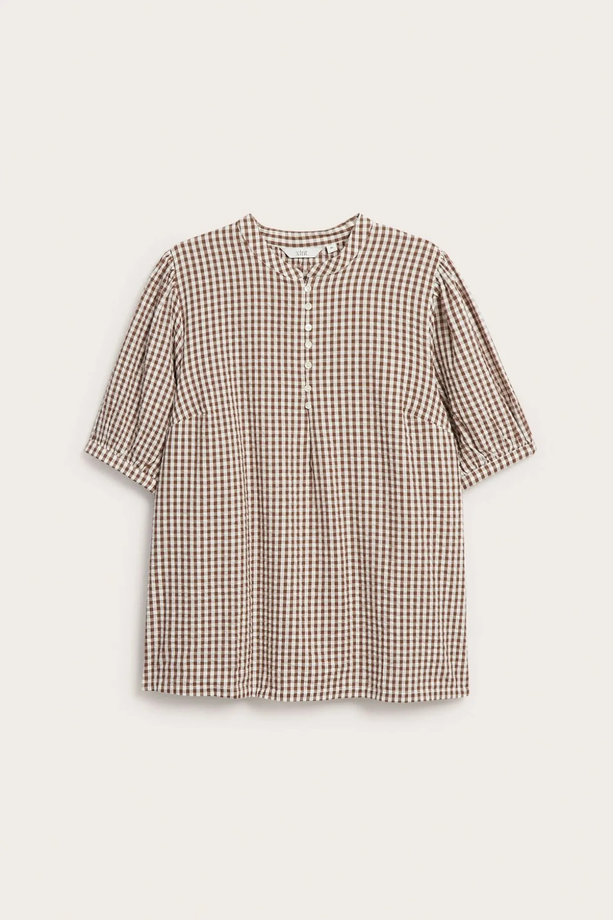 Rutete bluse i seersucker