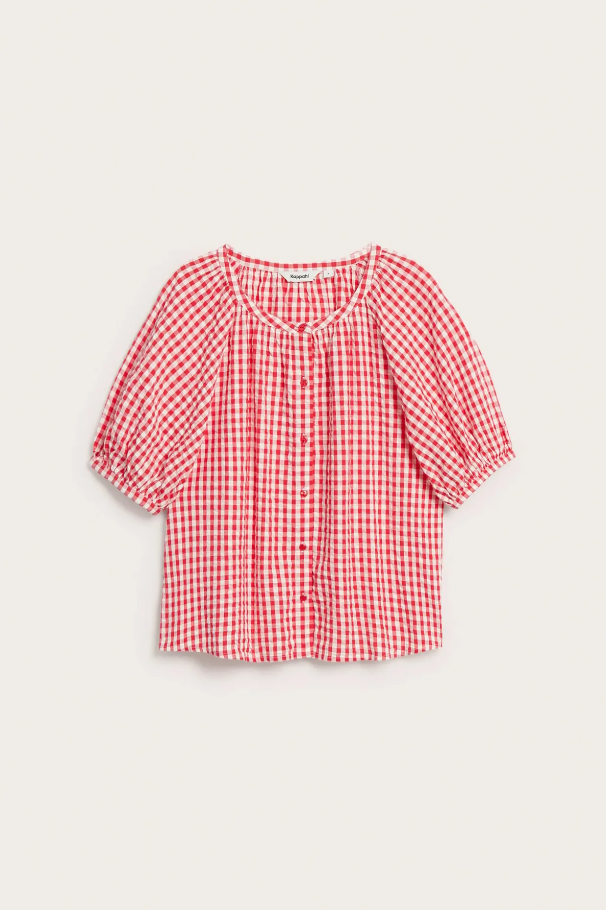 Rutete bluse i seersucker