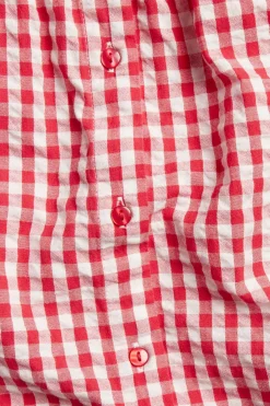 Rutete bluse i seersucker