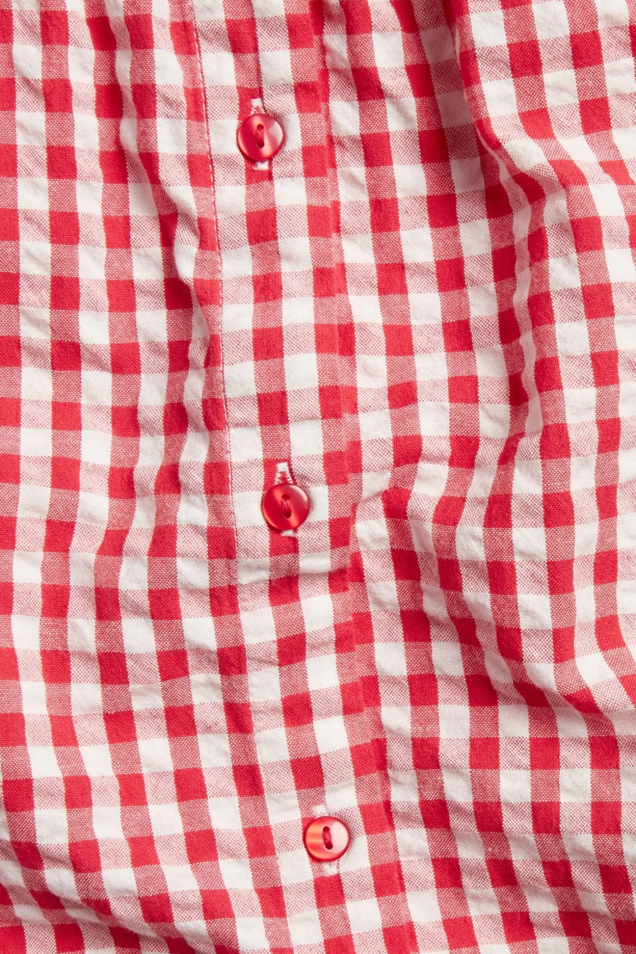 Rutete bluse i seersucker