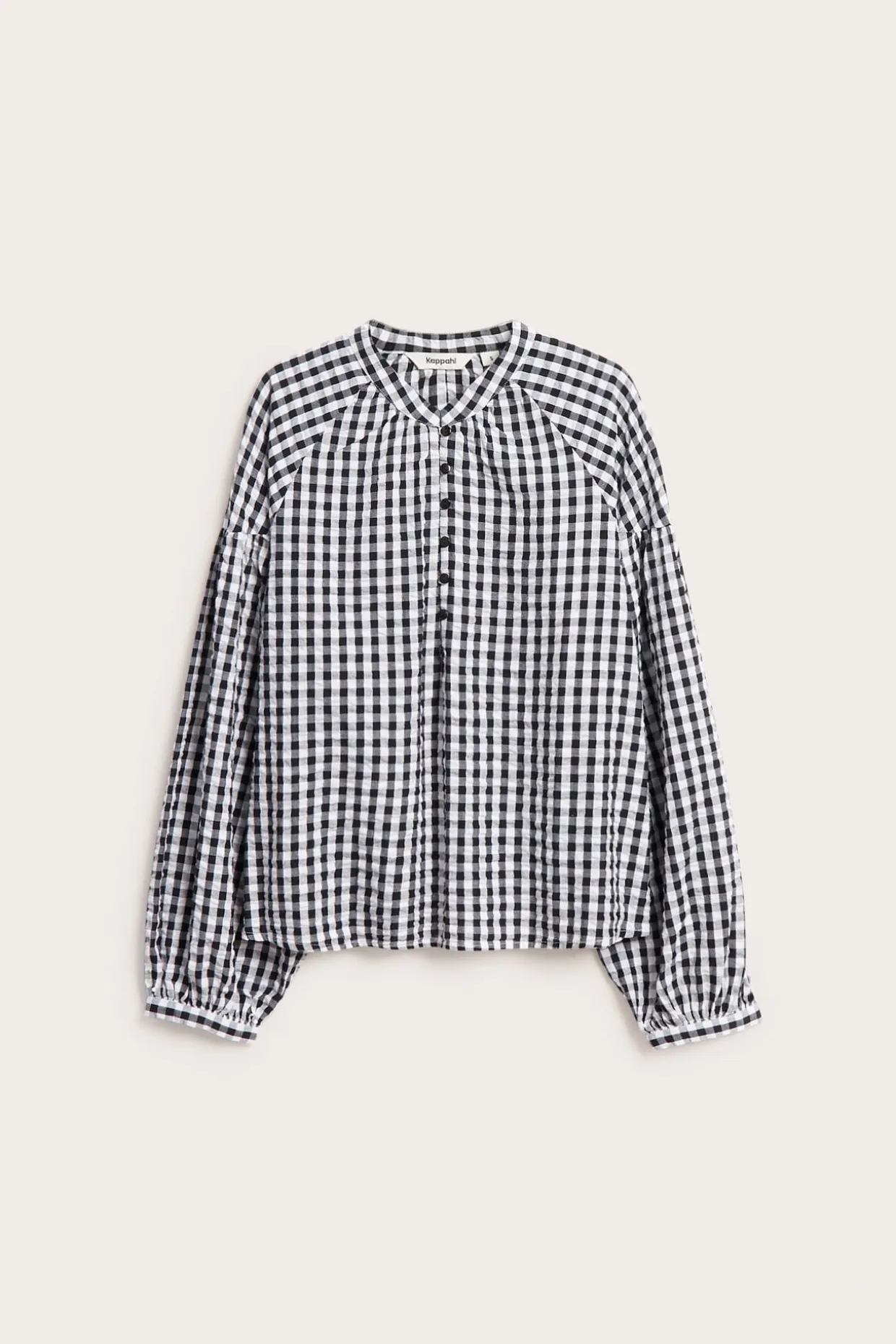 Rutete bluse i seersucker