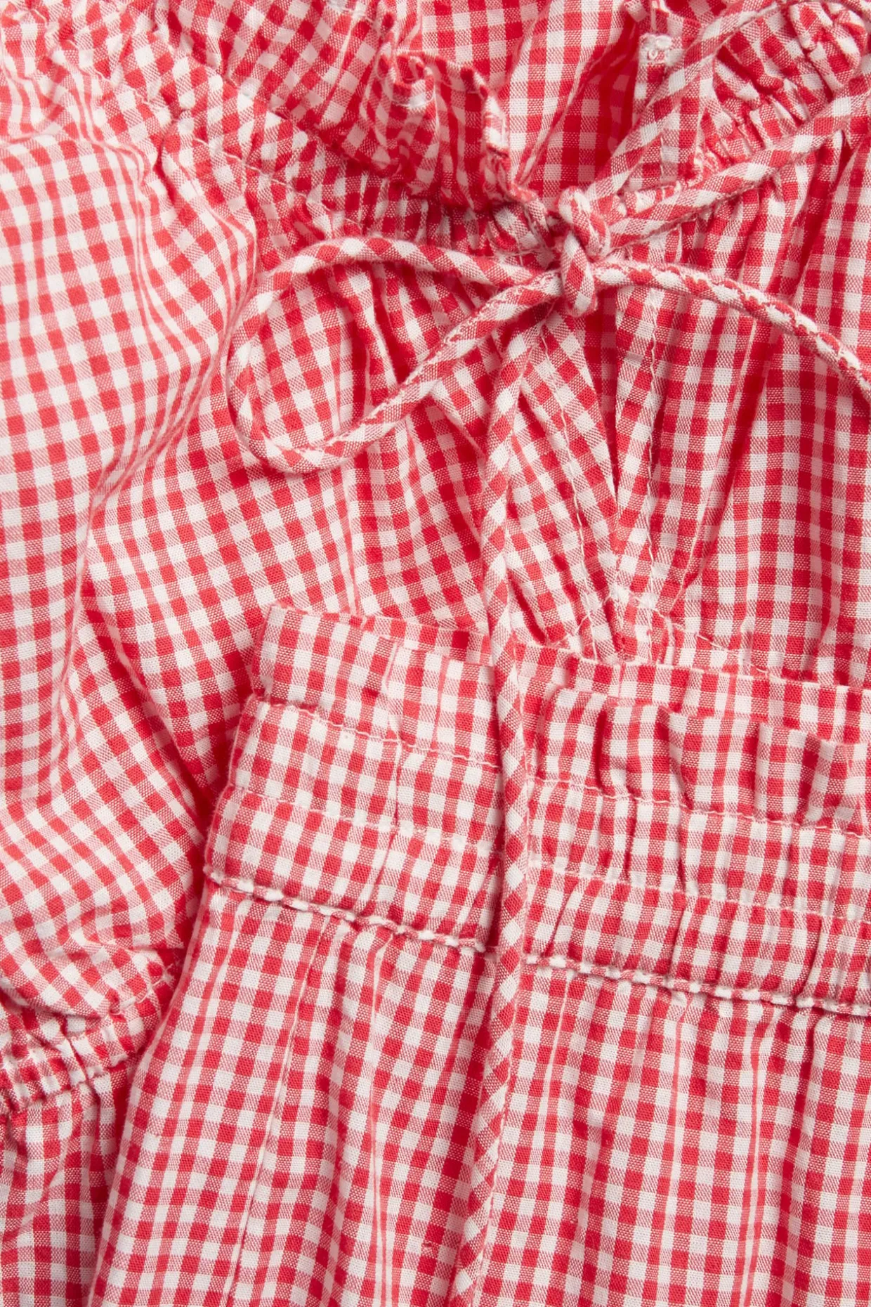 Rutete pyjamas i bomullspoplin
