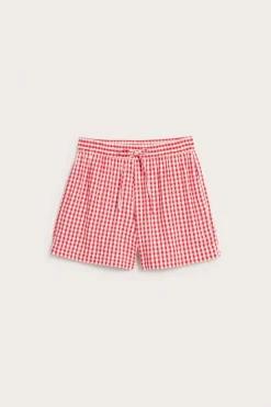 Rutete shorts med snøring