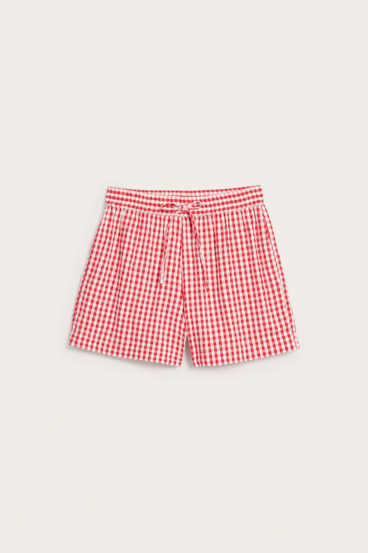 Rutete shorts med snøring