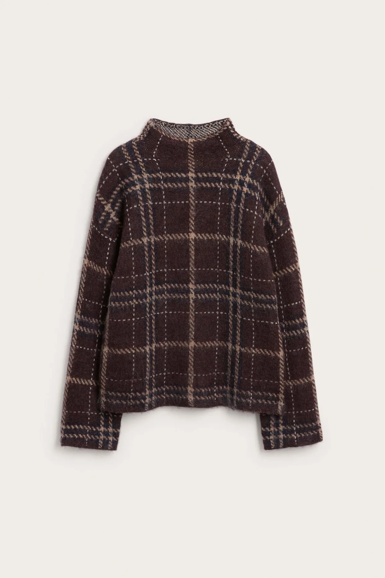 Rutete strikket genser