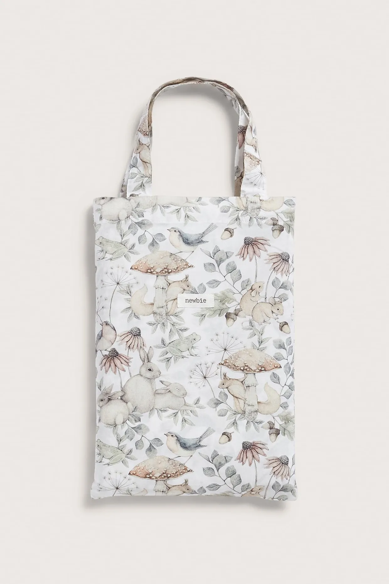 Sengesett med skogsmotiv 80 x 100 | Lys beige | Baby | Newbie