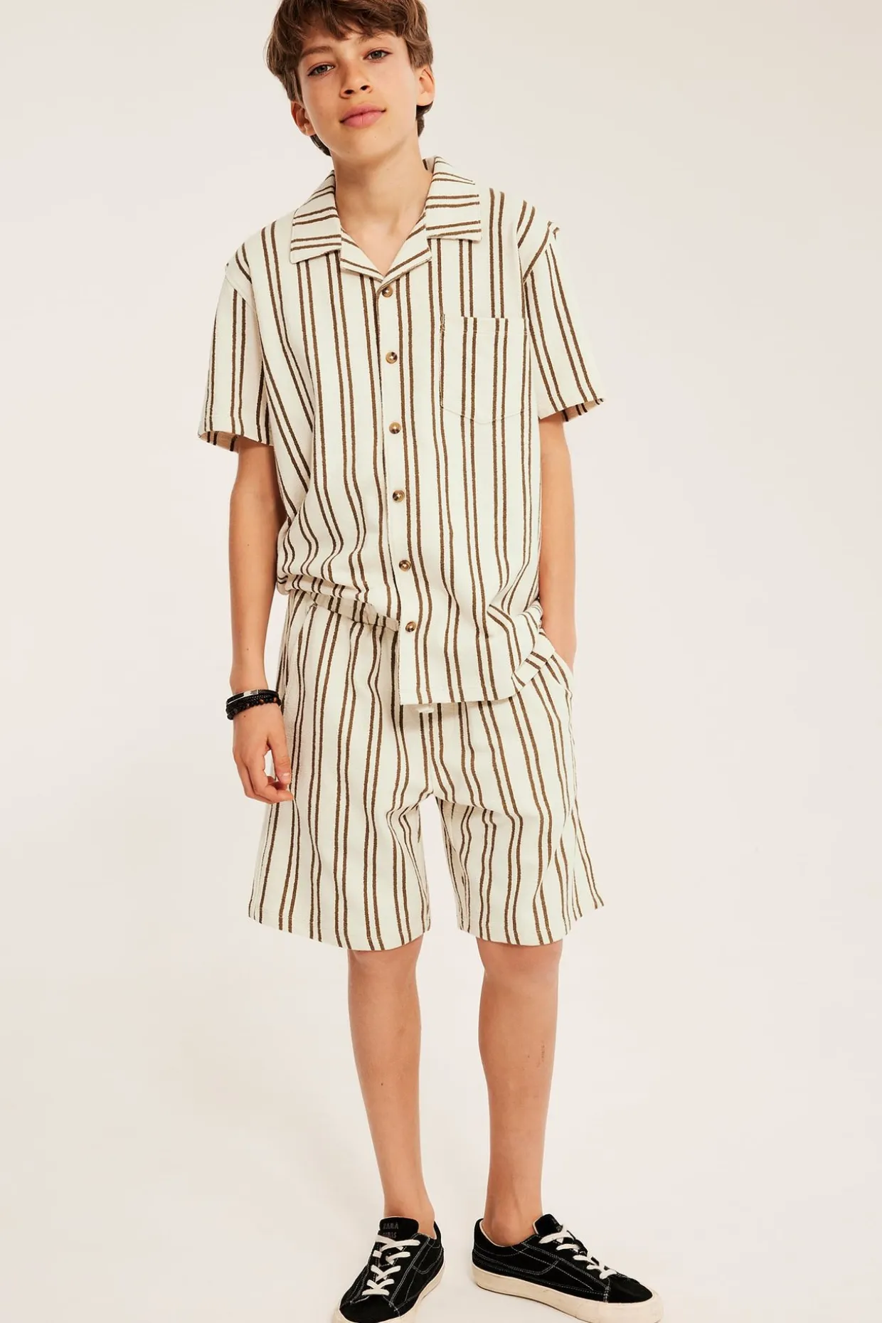 Shorts i bomullstrikot