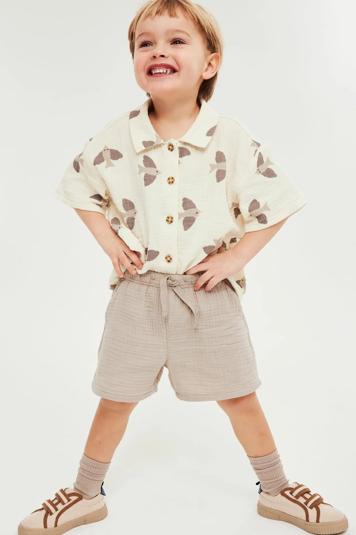 Shorts i musselin