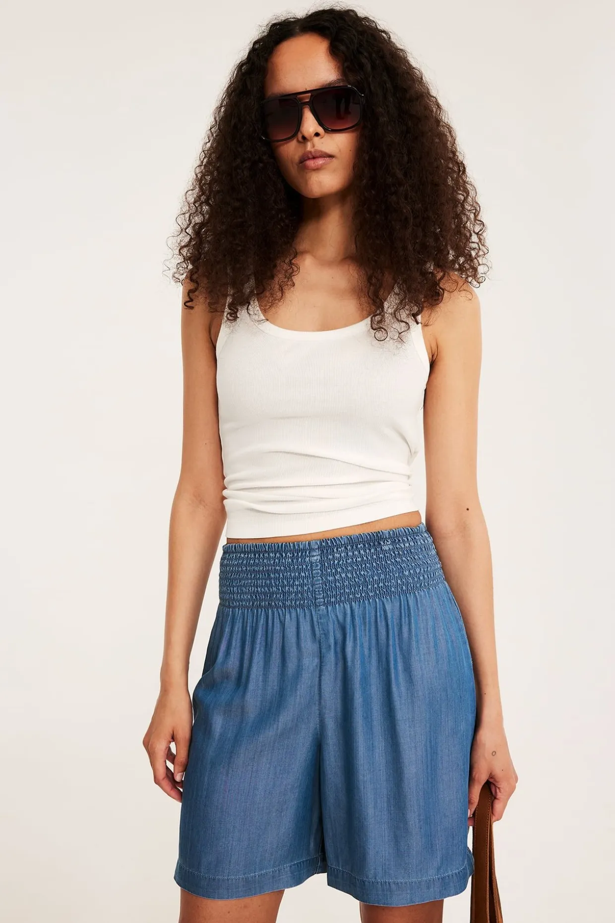 Shorts med vaffelstrikk