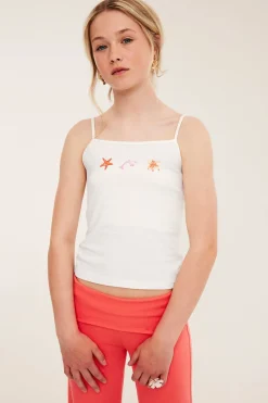 Singlet med blomstertrykk