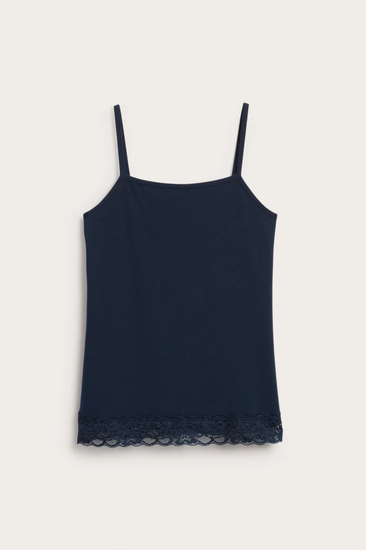 Singlet med blondekant