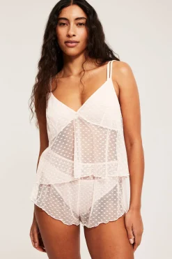 Singlet med hjertemønster i mesh