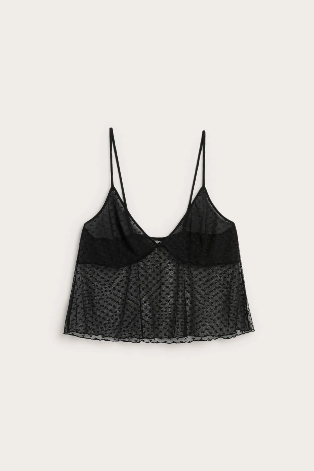 Singlet med hjertemønster i mesh