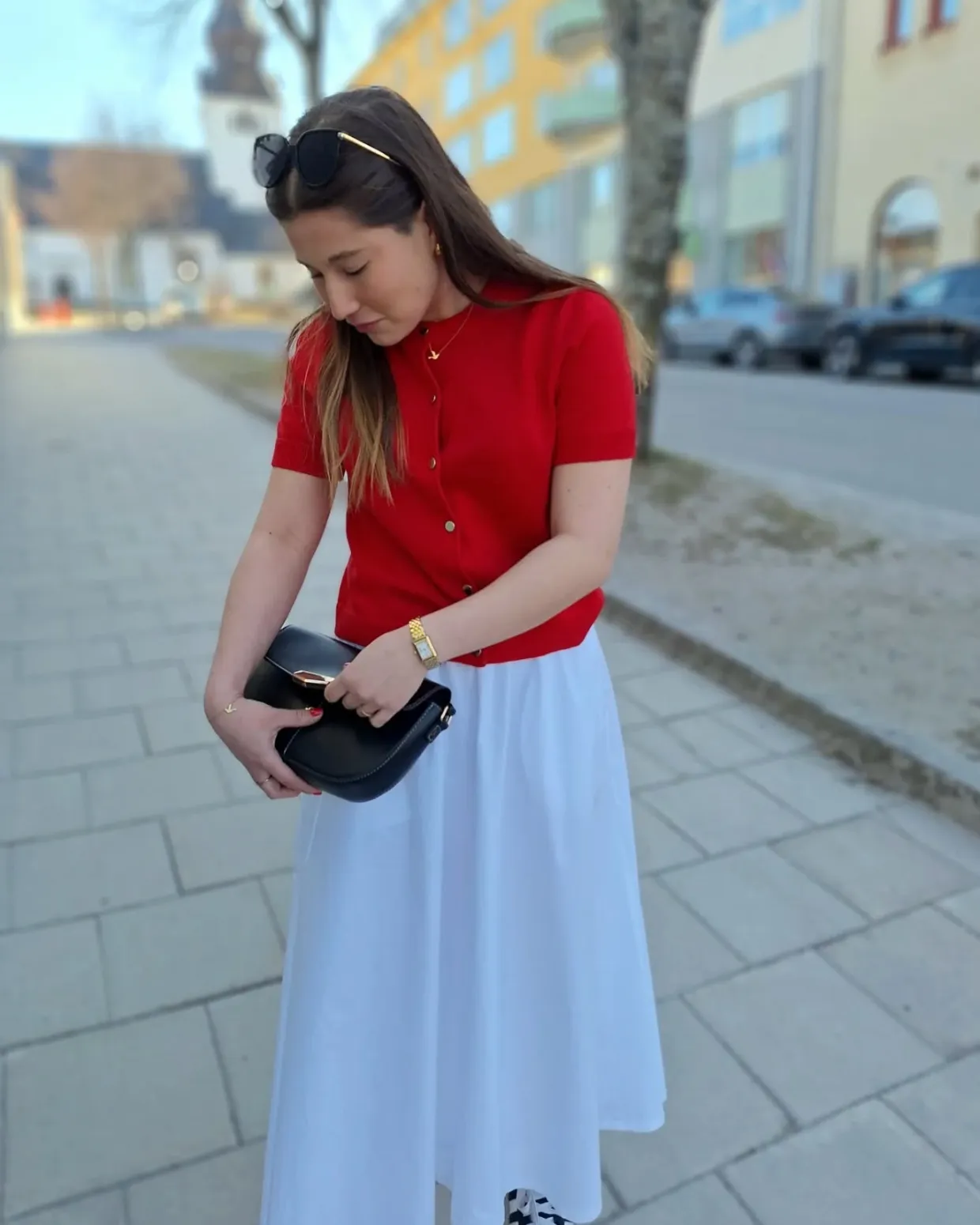 Skjørt i bomullspoplin