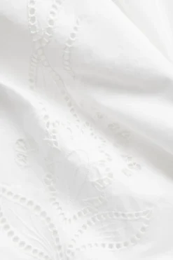 Skjørt i bomullspoplin med broderi