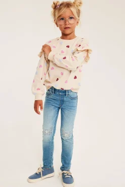 Slim jeggings med sommerfugler