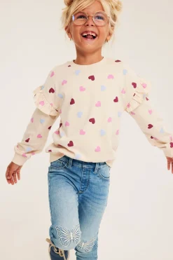 Slim jeggings med sommerfugler