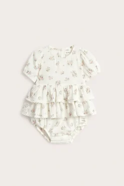 Småblomstrete jumpsuit med volang