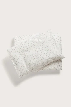 Småblomstrete sengesett 80 x 100 | Offwhite | Baby | Newbie
